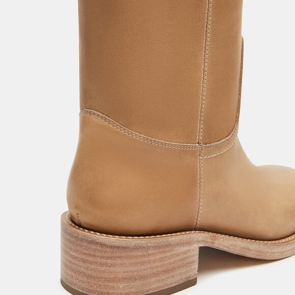 New Womens sz 10 Steve Madden RIGGS BANANA LEATHER BOOTS square shoe fashion - Picture 5 of 8